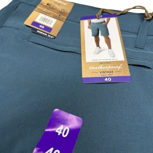 NWT WEATHERPROOF VINTAGE Men's Nylon Stretch Trail Shorts Greyish Blue Size 40 - Picture 10 of 16